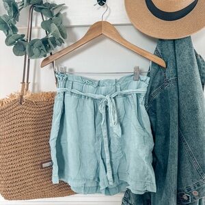 High Waist Paperbag Shorts